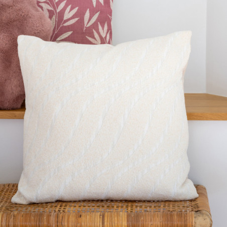 Coussin jacquard creme