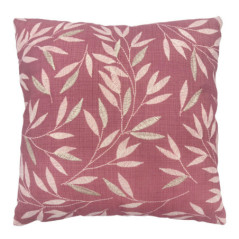 Coussin feuillage 45x45cm rose