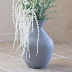 Vase metal anse gris