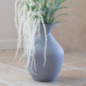 Vase metal anse gris
