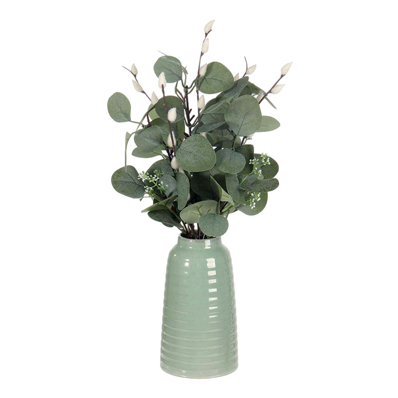 Bouquet d'olivier dans vase bleu