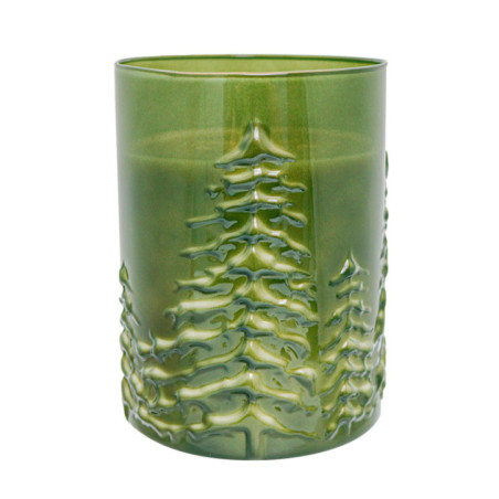 Grande bougie verre feuillage