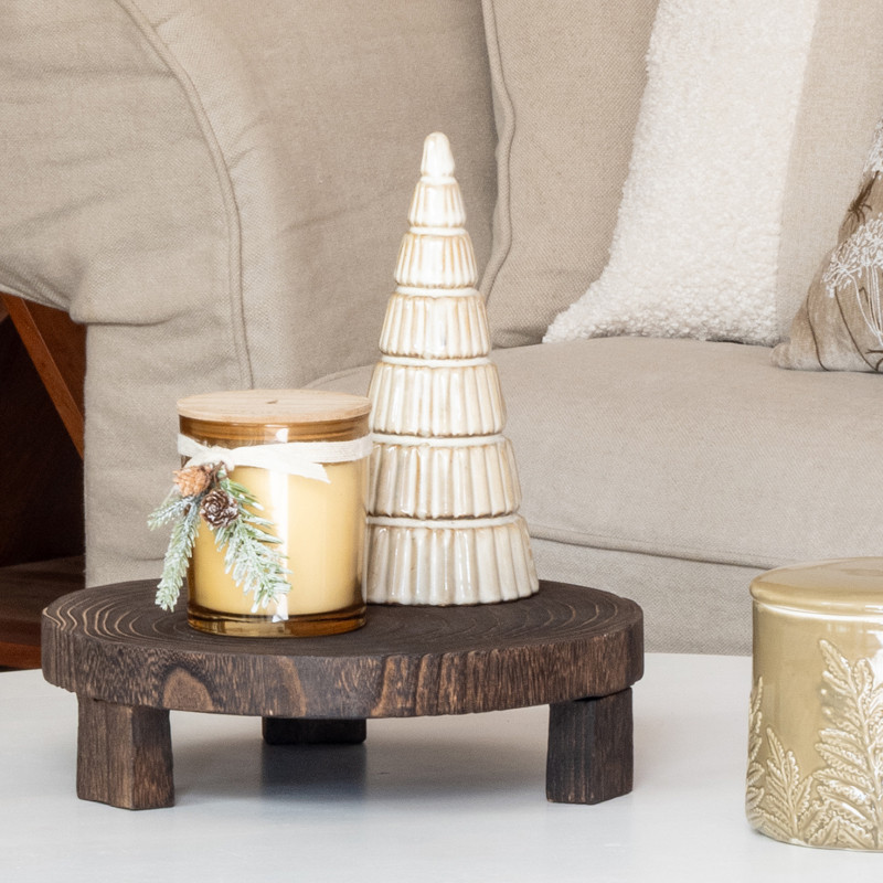 Plateau en bois sur pieds