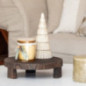 Plateau en bois sur pieds