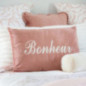 Coussin bonheur rose