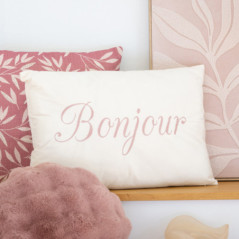 Coussin bonjour creme