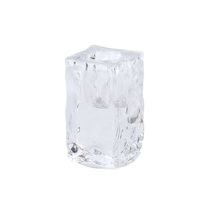 Bougeoir en verre texture