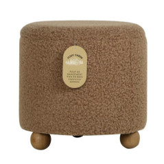 Pouf de rangement pied en bois