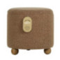 Pouf de rangement pied en bois
