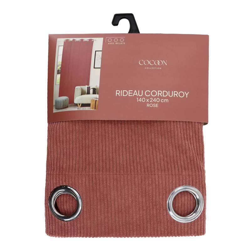 Rideau coteles rose