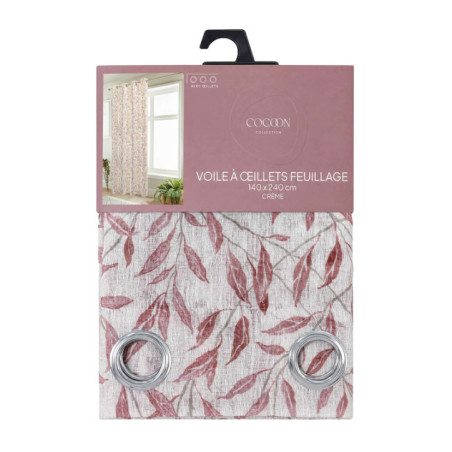 Voile feuillage creme
