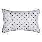 Coussin blanc a pois noirs 50x30