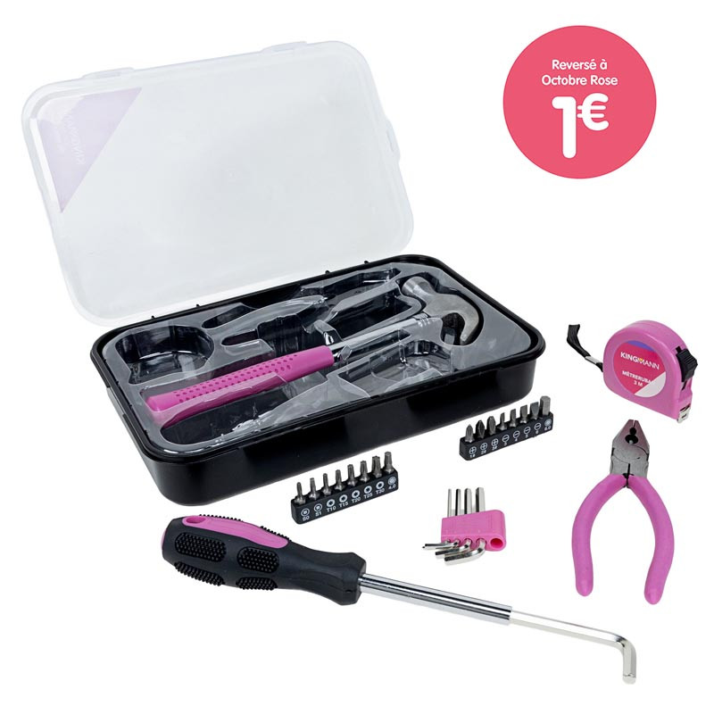 Etui ensemble d'outils rose