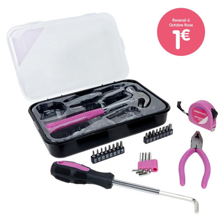 Etui ensemble d'outils rose