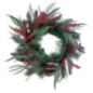Couronne avec baies rouge et pom