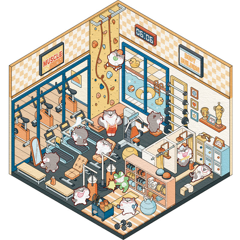 Scene avec stickers chapitre gym