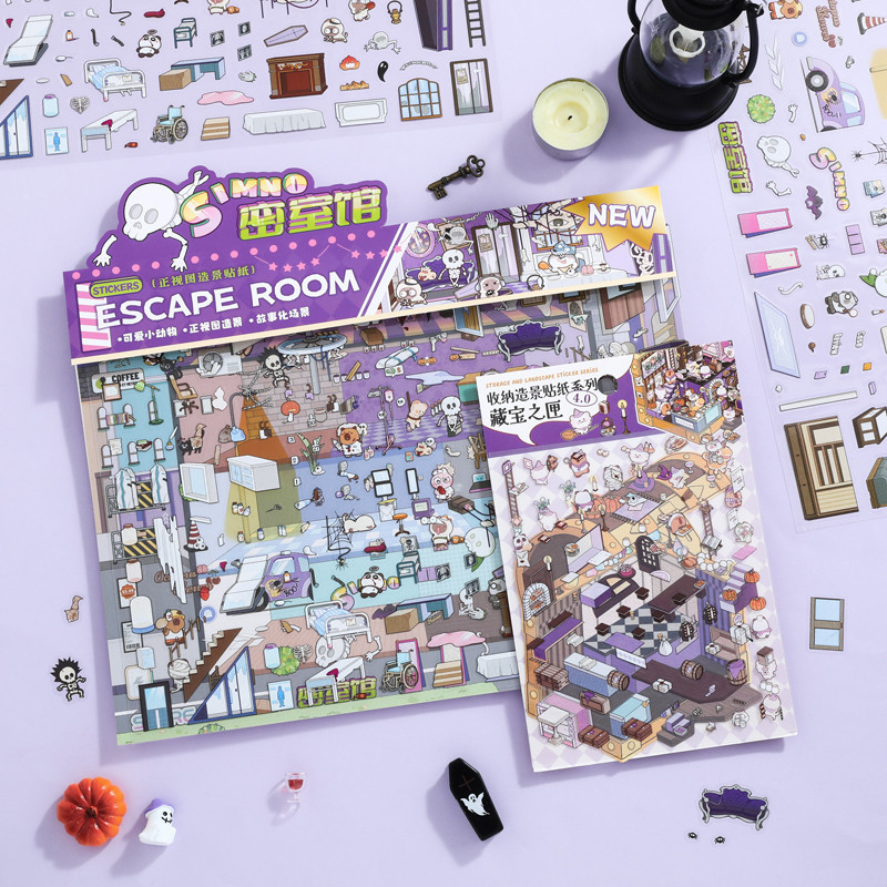 Scene avec stickers escape room