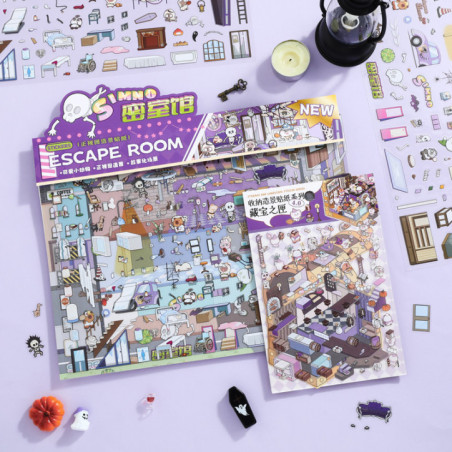 Scene avec stickers escape room