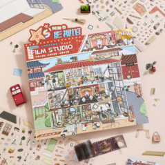 Scene avec stickers film studio