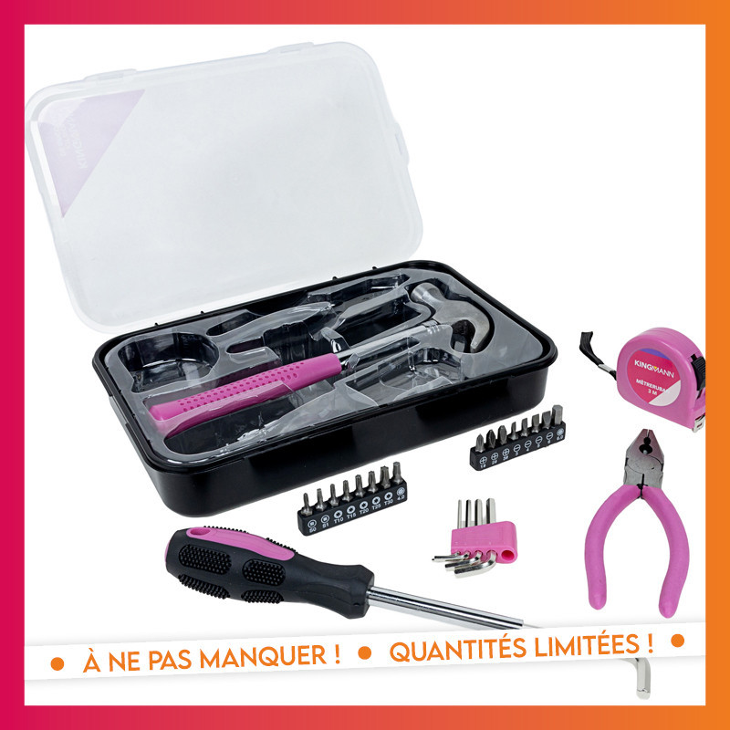 Etui ensemble d'outils rose