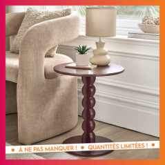 Table d'appoint ronde bordeaux