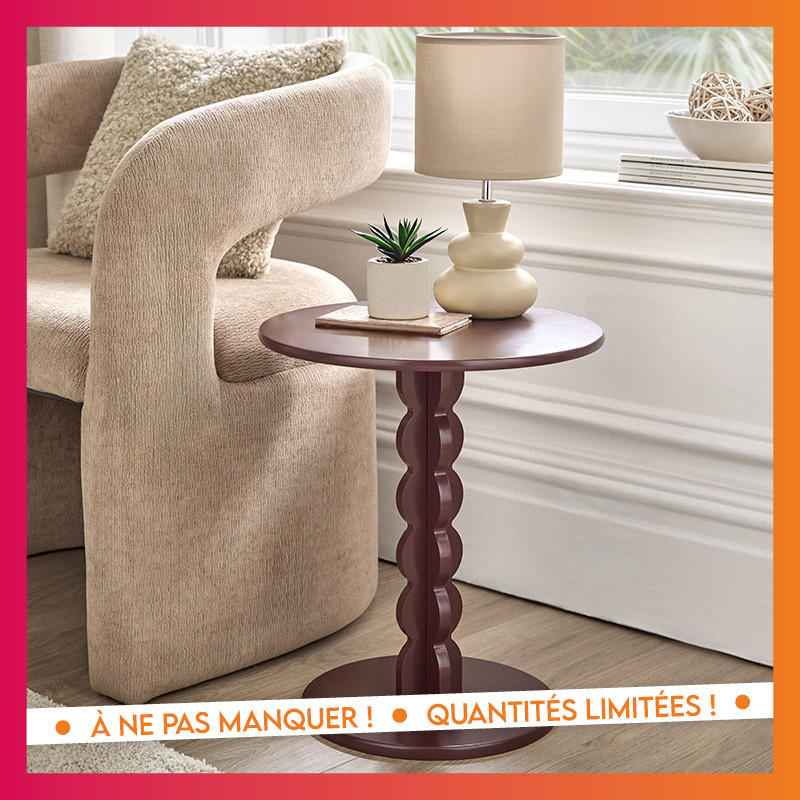 Table d'appoint ronde bordeaux