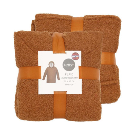 Plaid hoodie marron