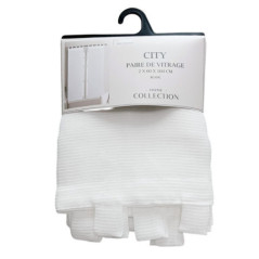 Vitrages city 2x60x160cm blanc