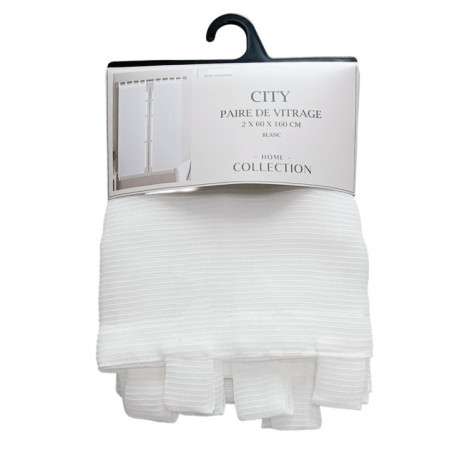 Vitrages city 2x60x160cm blanc