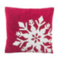 Coussin brode flocon 45x45cm rou