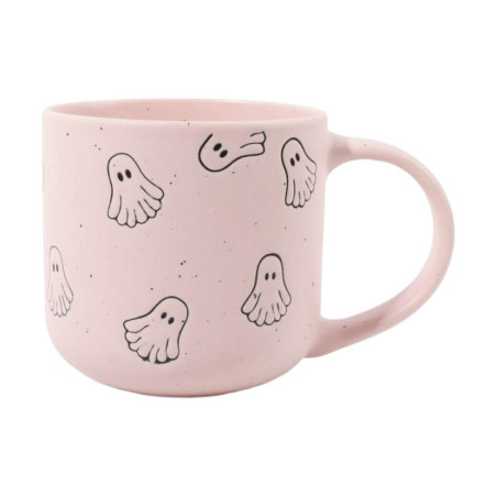 Mug rose avec fantomes