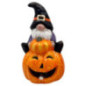 Gnome sur citrouille led h15cm