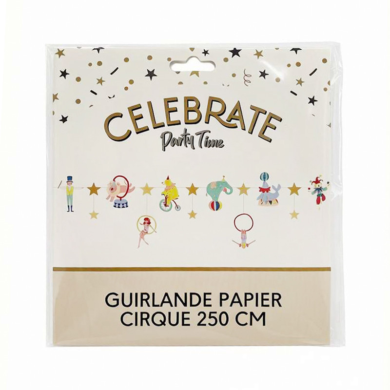 Guirlande papier cirque 250cm
