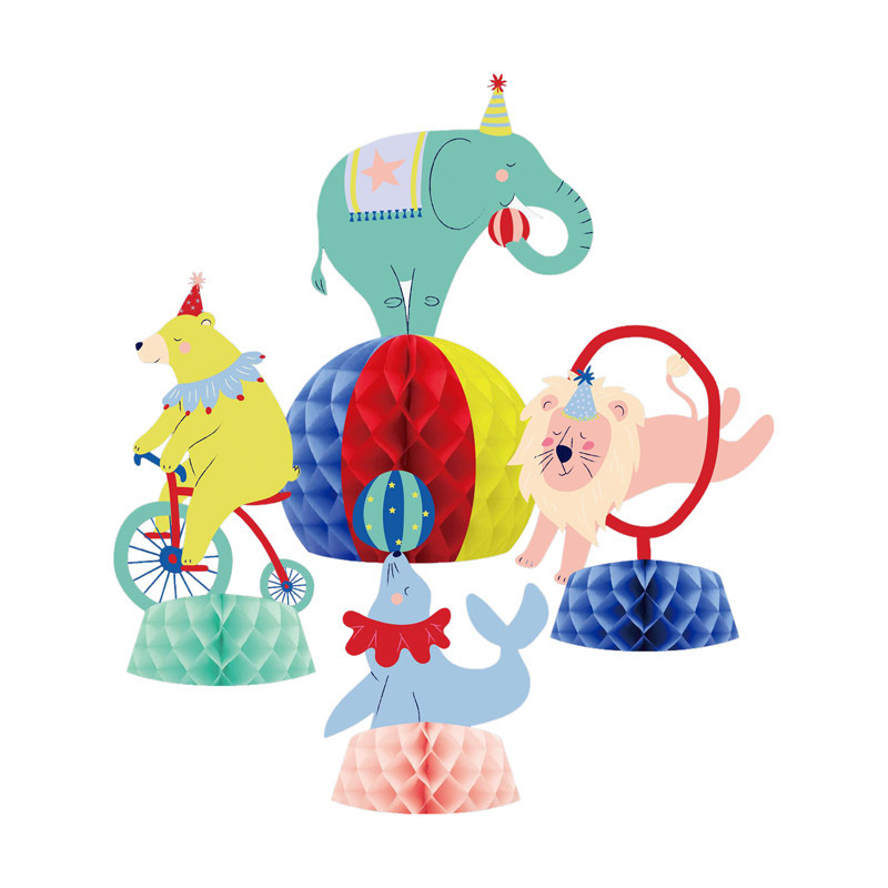 Lot de 4 decos nid d'abeille cir