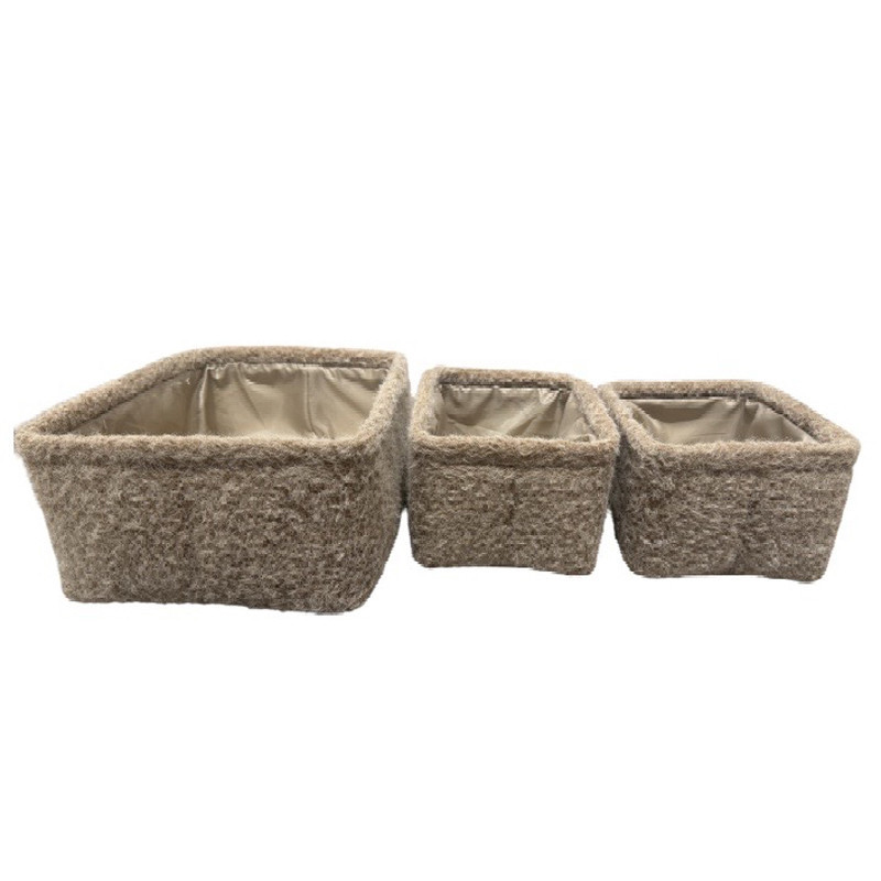 Set de 3 panieres en tissu