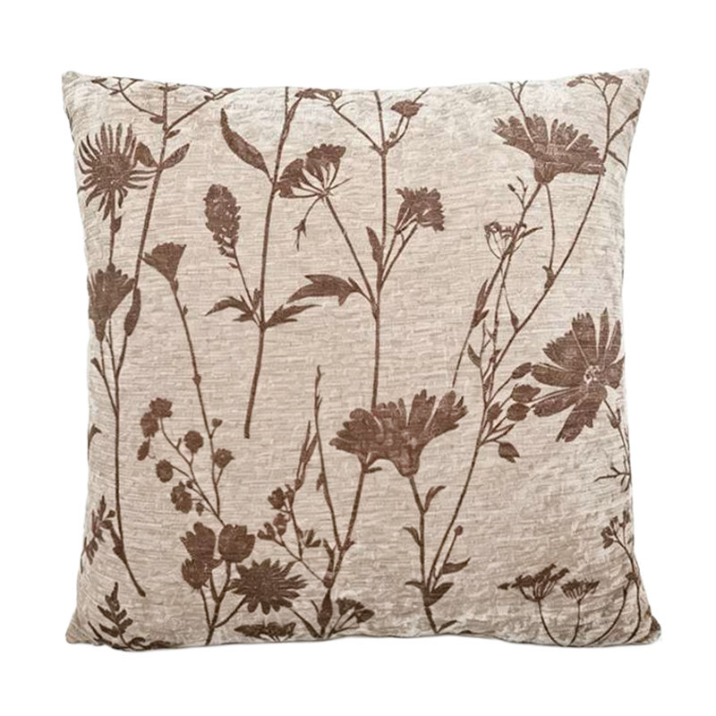 Coussin flowery beige