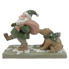 Pere noel et ours h17cm