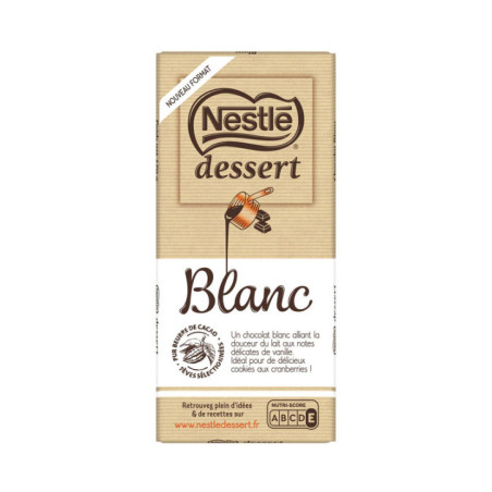 Tablette chocolat blanc 170g