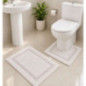 Lot x2 tapis bain ecru
