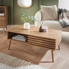 Table basse portes coulissantes