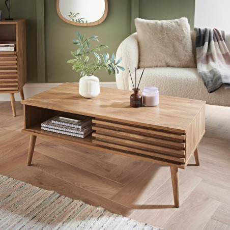 Table basse portes coulissantes