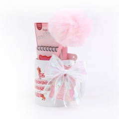Mug avec carnet et stylos
