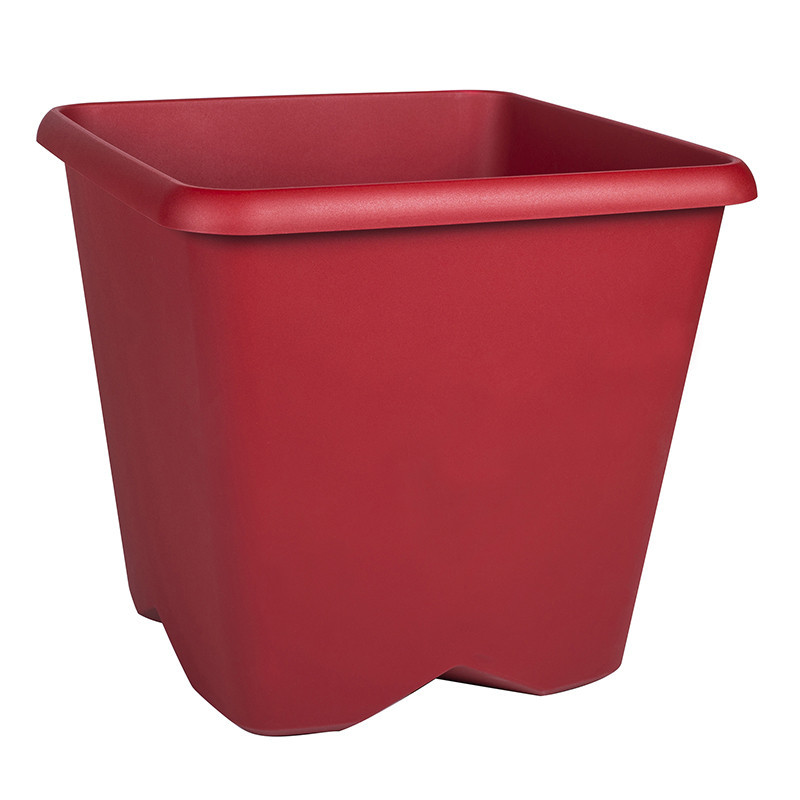 Pot carre chorus 30cm rouge rubi