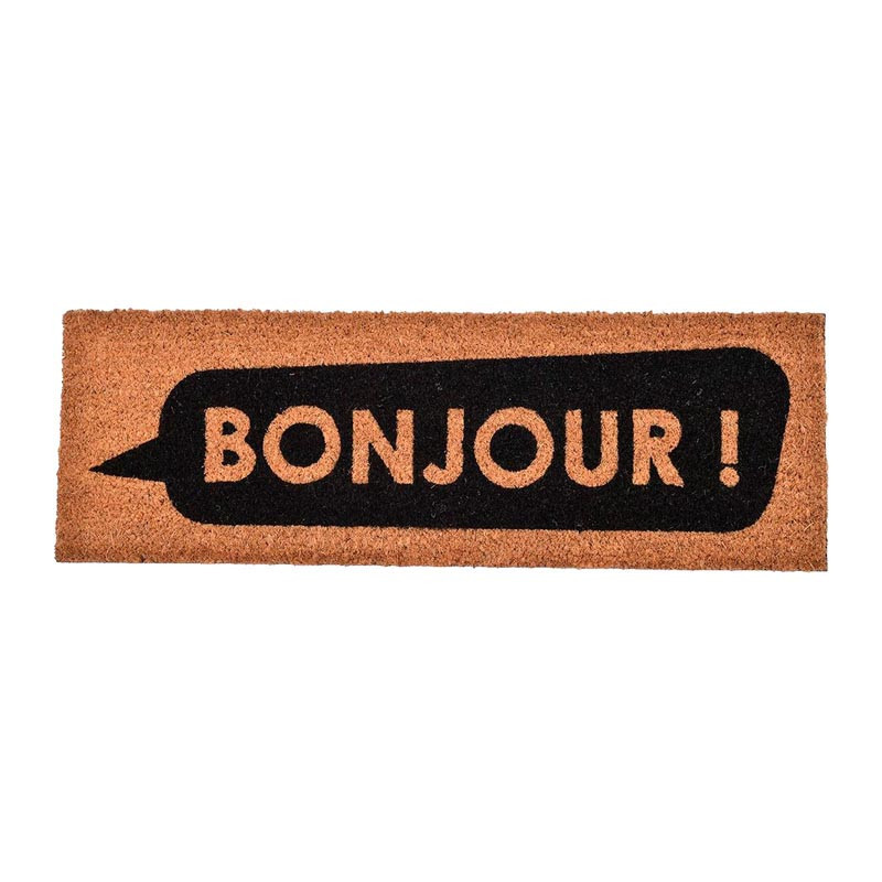 Tapis imprime bonjour 25x75cm