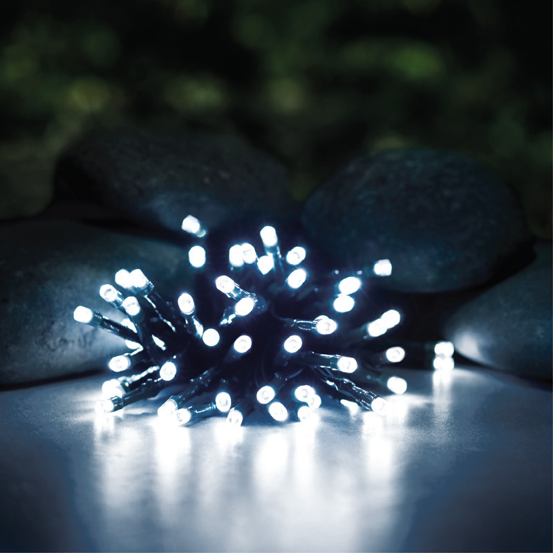 Guirlande lumineuse solaire ampoules rondes 60 LED blanc chaud BILLY 6 –