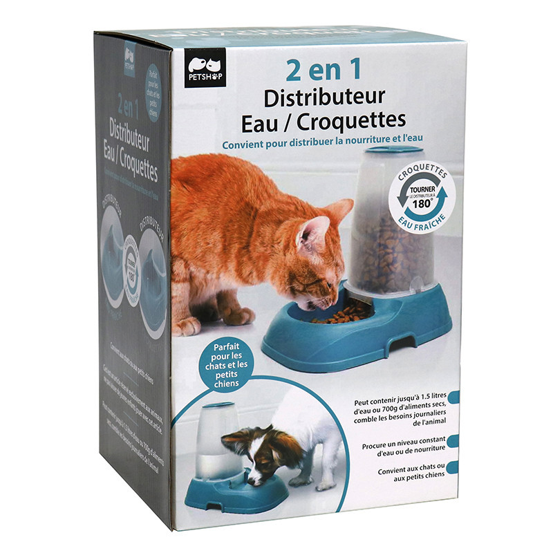 Distributeur croquettes et eau