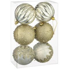 Pack 6 boules noel luxe champagn