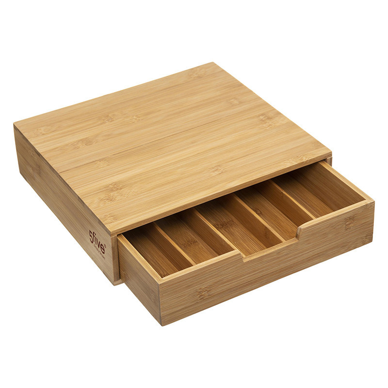 Range capsule tiroir bambou