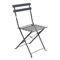 Chaise en metal gris mat