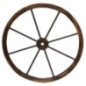 Roue de charrette en bois brule